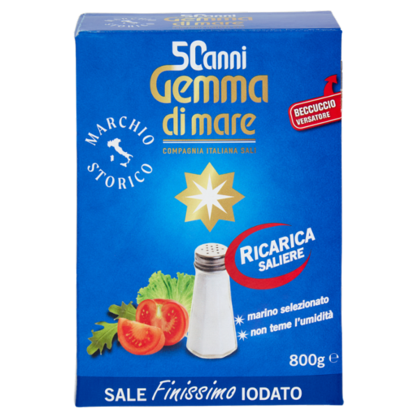 Gemma di mare Ricarica Saliere Sale Finissimo Iodato 800 g