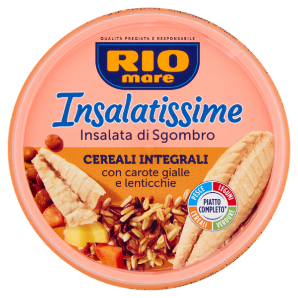 Rio mare Insalatissime Insalata di Sgombro Cereali Integrali con carote gialle e lenticchie 200 g