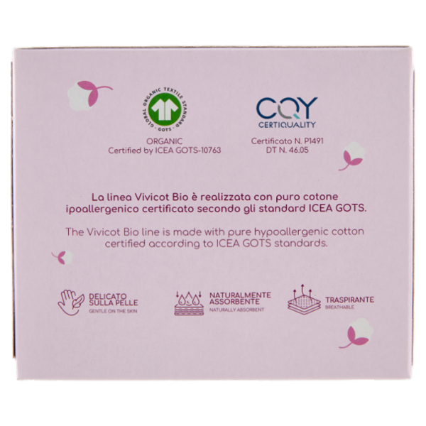 Vivicot Bio Assorbenti notte compostabili con Ali Ripiegati in Bustina 10 pz