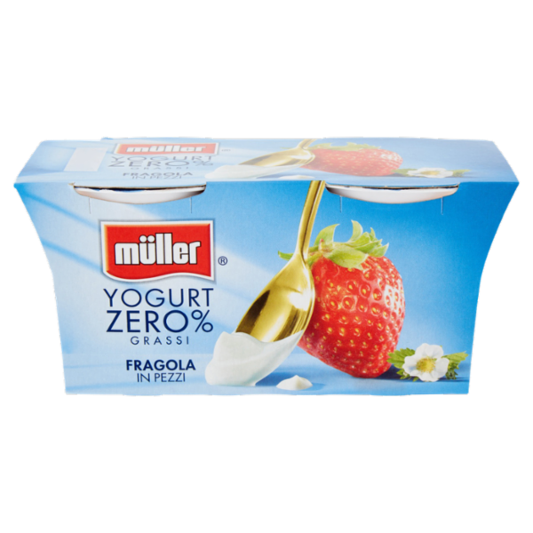 müller Yogurt Zero% Grassi Fragola in Pezzi 2 x 125 g