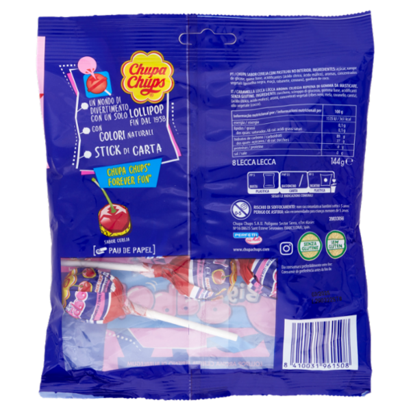 Chupa Chups Cherry Flavour Big Babol 8 Lollipops 144 g