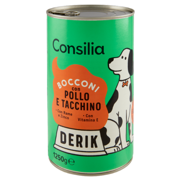 Consilia Derik Bocconi per Cane con Pollo e Tacchino 1250 g