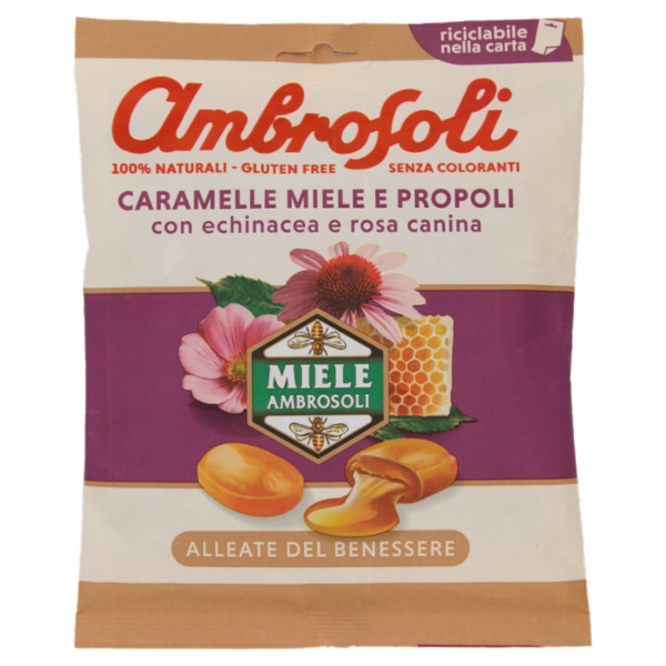 Ambrosoli Caramelle Miele e Propoli con echinacea e rosa canina 90 g