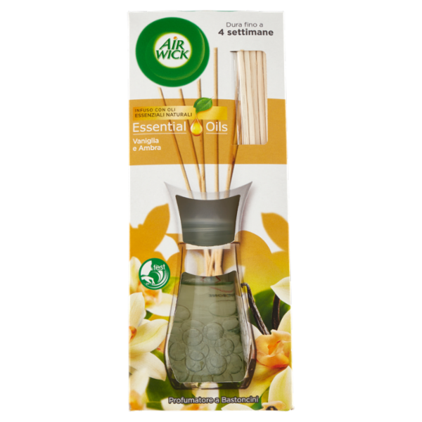 Air Wick Essential Oils Vaniglia e Ambra Profumatore a Bastoncini 25 ml