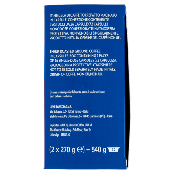 Lavazza A Modo Mio Crema e gusto Classico 72 capsule 540g