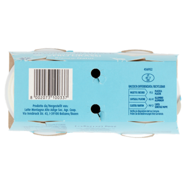 Latteria Brunico Yogurt Magro Zero Grassi Bianco 2 x 125 g