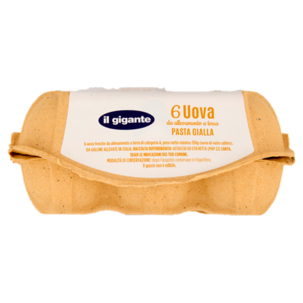 IL GIGANTE 6 Uova da allevamento a terra Pasta Gialla 330 g