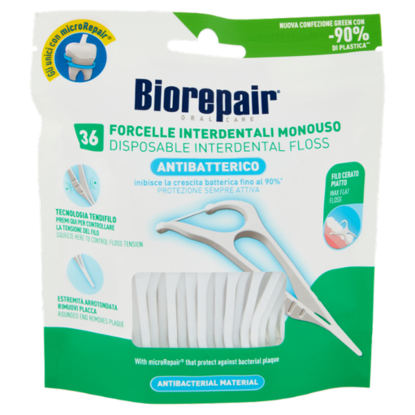 Biorepair Forcelle Interdentali Monouso Antibatterico 36 pz