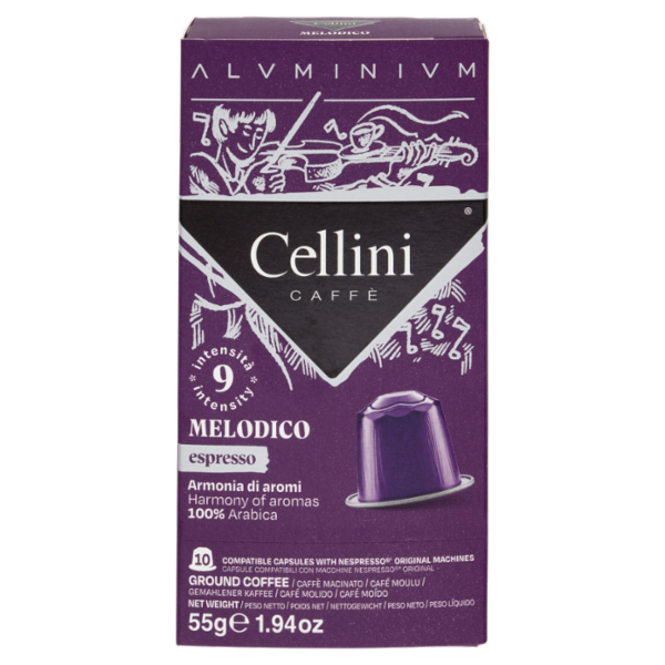 Cellini Caffè Aluminium Melodico espresso 10 Capsule Compatibili 55 g