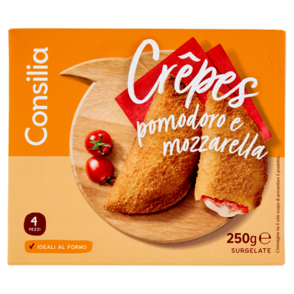 Consilia Crêpes Surgelate Mozzarella e Pomodoro 4 pezzi 250 g