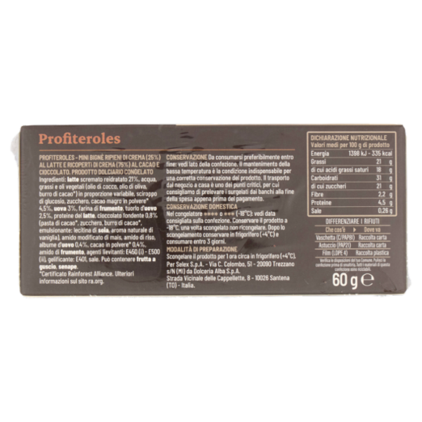 Selex Saper di Sapori Profiteroles Congelato 1x60 g