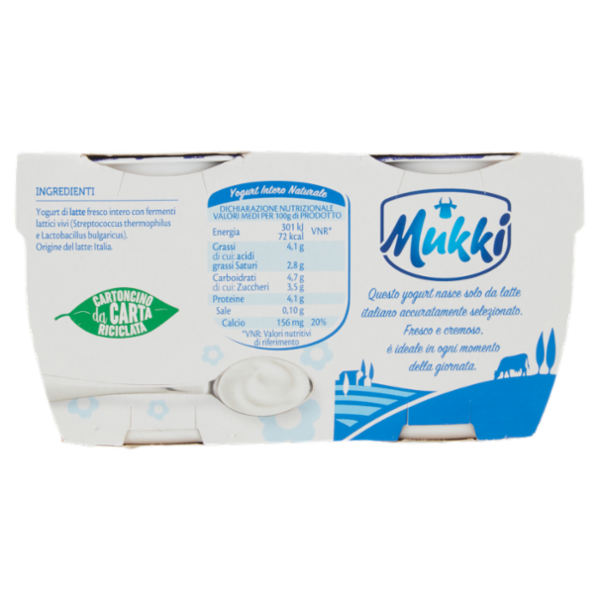 Mukki Yogurt Intero Naturale e cremoso 2 x 125 g