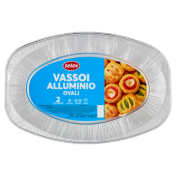Selex Vassoi In Alluminio Ovali 2 Pezzi
