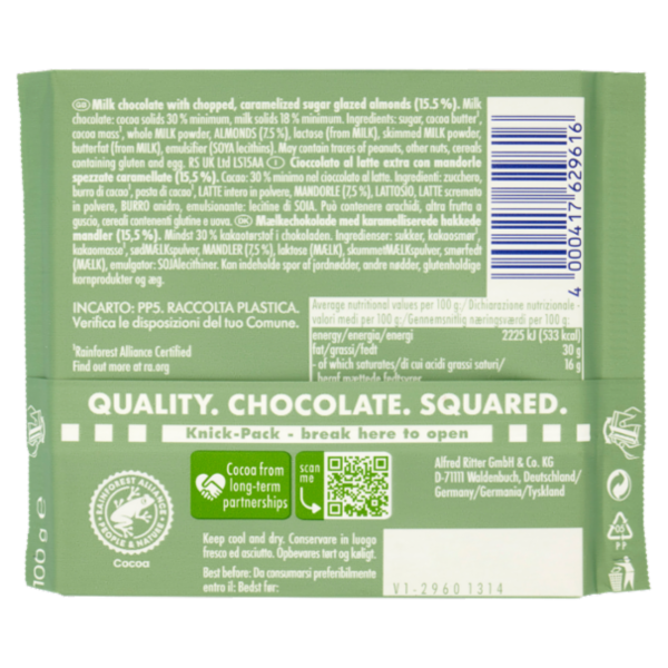 Ritter Sport Caramelized Almonds 100 g