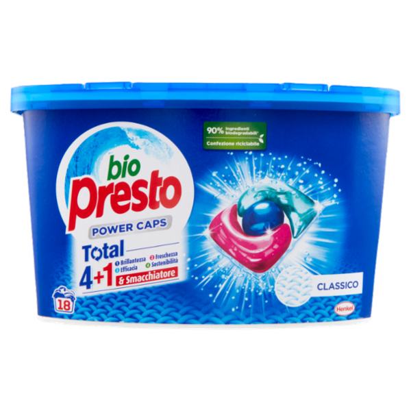 BIO PRESTO Power Caps Classico 18 Lavaggi 18 x 12 g