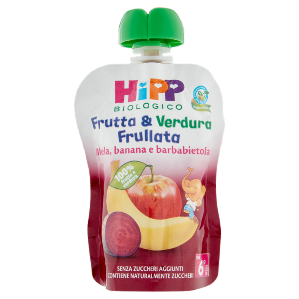 HiPP Biologico Frutta & Verdura Frullata Mela, banana e barbabietola 90 g