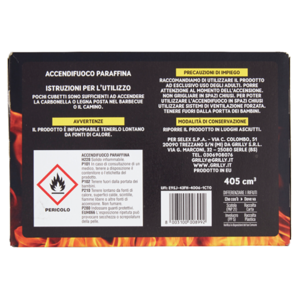 Selex Accendifuoco Cubetti 40 pezzi