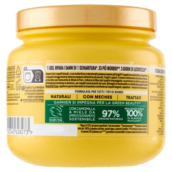 Garnier Ultra Dolce Hair Remedy Maschera Illuminante Riparatrice, per Capelli Biondi, 340 ml