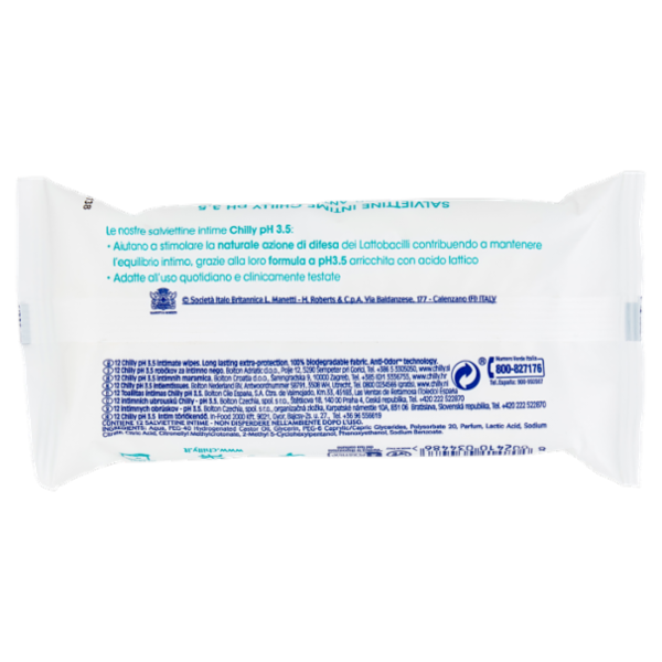 Chilly pH 3.5 Salviettine Intime 12 pz