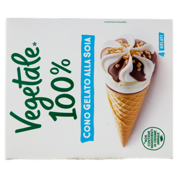 Vegetale 100% 4 Coni di Gelato alla Soia 300 g