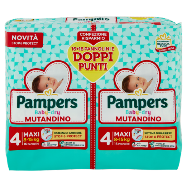 Pampers Baby-dry Mutandino Maxi 16 + 16 pz