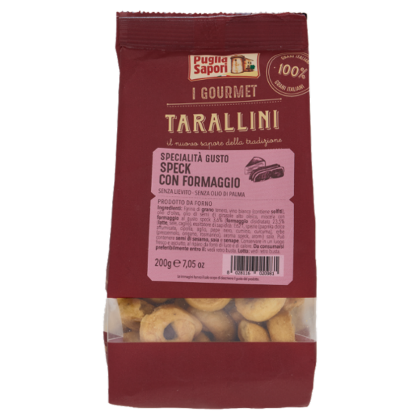 Puglia Sapori I Gourmet Tarallini Specialità Gusto Speck con Formaggio 200 g