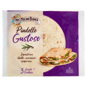 Mulino Bianco Piadelle Gustose Impasto Con Strutto, Rosmarino e Pepe Nero 3pz 330 g