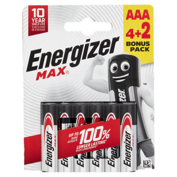 Energizer Max AAA Alkaline 4+2 pz