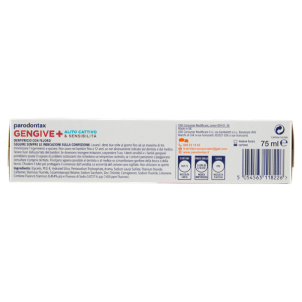 parodontax Dentifricio Quotidiano con Fluoro Gengive + Alito Cattivo & Sensibilità 75 ml