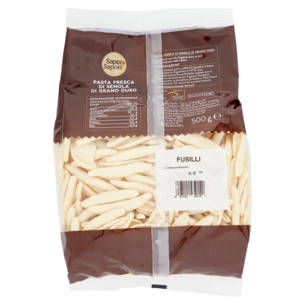 Selex Saper di Sapori Pasta Fresca di Semola Fusilli 500 g