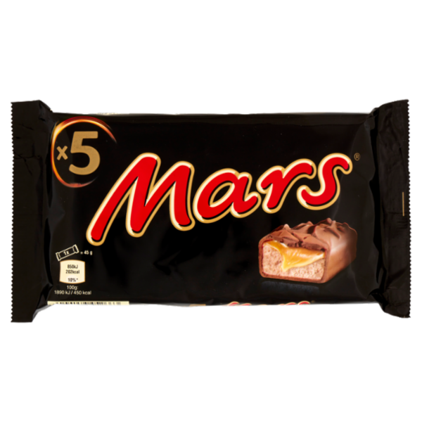 Mars Barretta Snack al Cioccolato al Latte con Caramello x5 225 g