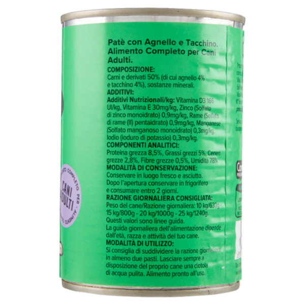 Consilia Derik Paté per Cane con Agnello e Tacchino 400 g