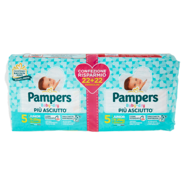 Pampers Baby-dry 5 Junior 22+22 pz
