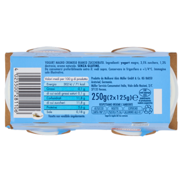 müller Bianco Zero% Grassi 2 x 125 g