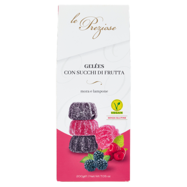 le Preziose Gelées con Succhi di Frutta mora e lampone 200 g