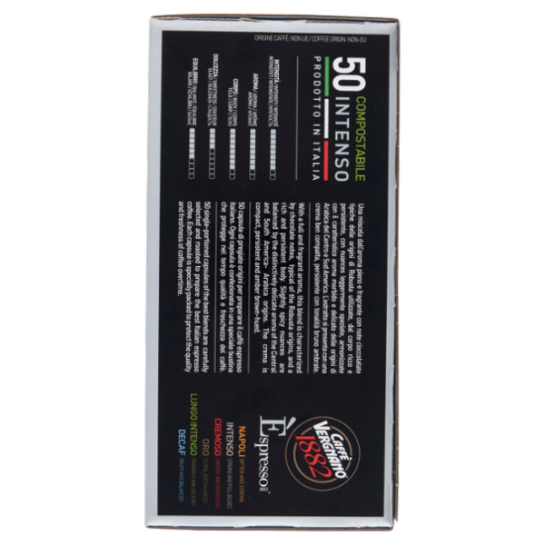 Caffè Vergnano 1882 Èspresso1882 Intenso Compostabile** Capsule Compatibili Nespresso* 50 x 5 g