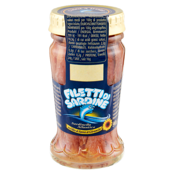 L'Isola d'Oro Filetti di Sardine in Olio di Semi di Girasole 90 g