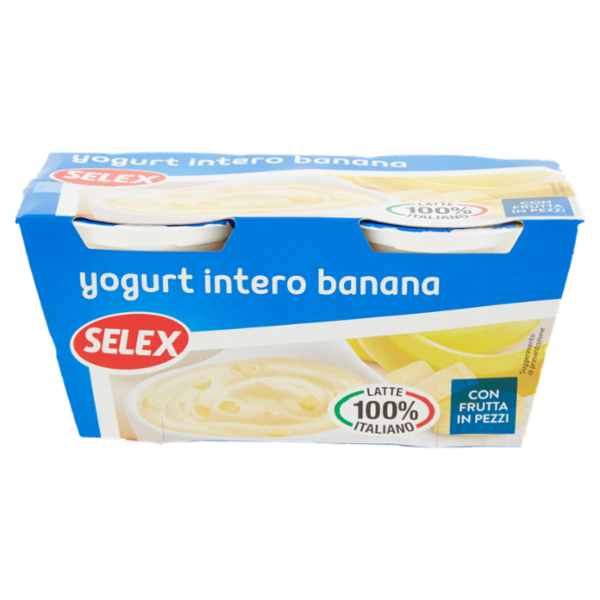 Selex Yogurt Intero Banana con Frutta in Pezzi 2x125 g
