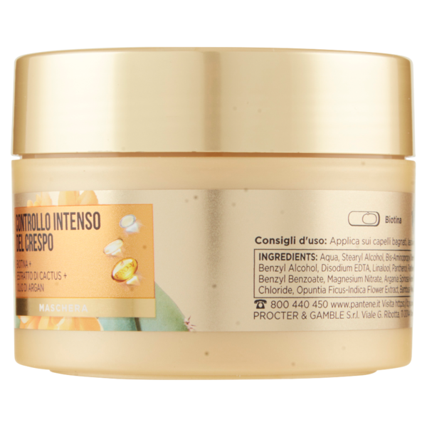 Pantene Maschera Capelli Miracles Controllo Intenso del Crespo con Biotina+Cactus+Olio Argan 160 ml