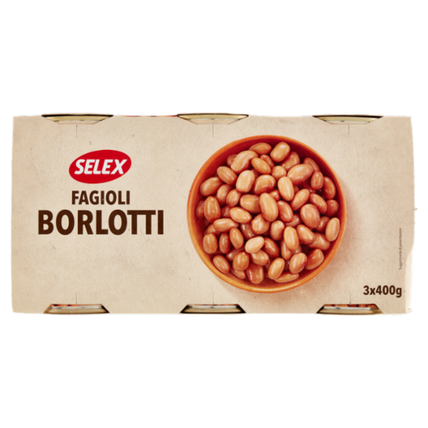 Selex Fagioli Borlotti Lessati 3x400 g