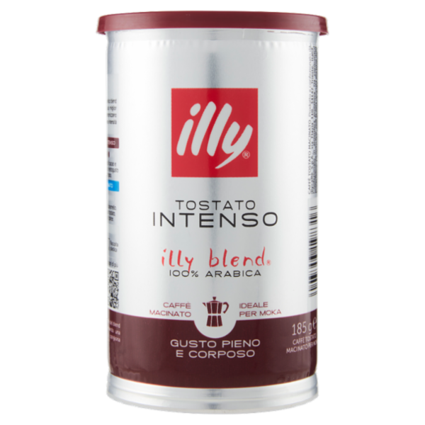 illy Tostato Intenso Caffè Macinato Ideale per Moka 185 g
