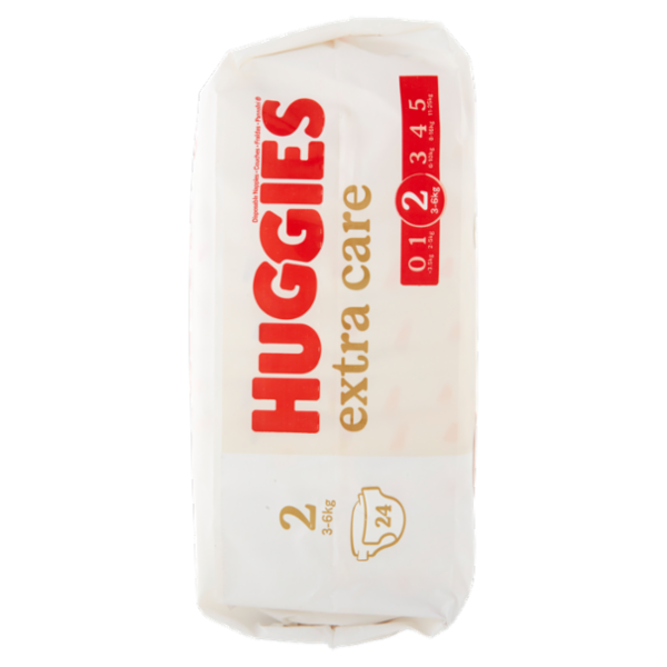 Huggies extra care Pannolini 2 3-6 Kg 24 pz