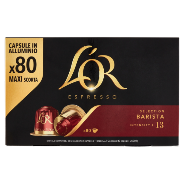 L'Or Espresso Selection Barista 80 Capsule Compatibili con Macchine Nespresso* Original 2 x 208 g