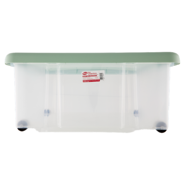 Selex Contenitore con Coperchio a Scatto con Ruote Verde Cammeo 43 L