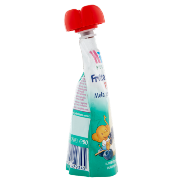 HiPP Biologico Frutta Frullata Plus⁺ Mela, pera e frutti rossi con ferro 90 g