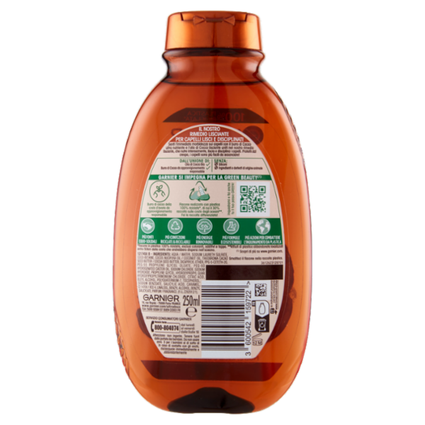 Garnier Shampoo Ultra Dolce Olio di Cocco e Burro di Cacao, Shampoo per Capelli Crespi, 250 ml