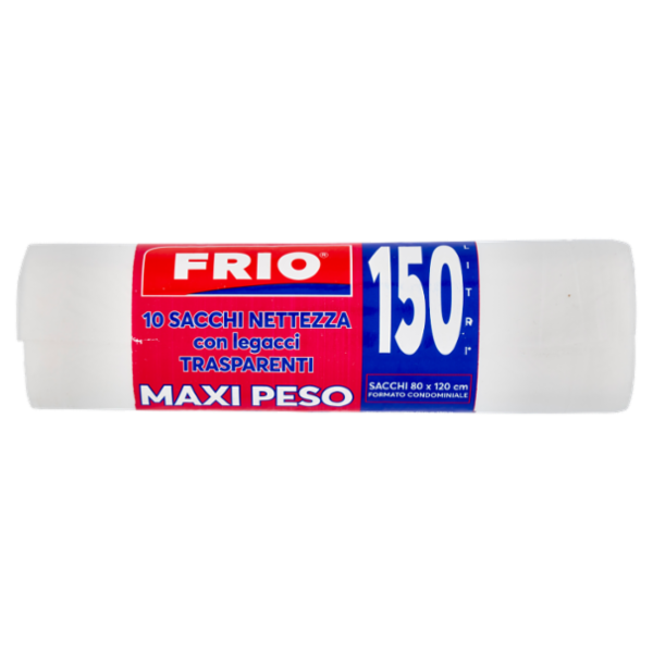 Frio Sacchi Nettezza con legacci Trasparenti 150 Litri 80x120 cm 10 pz