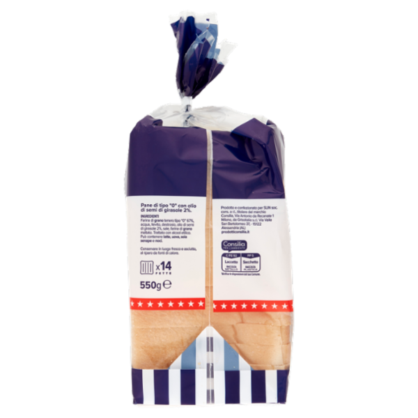 Consilia Pane American Sandwich Classico a Fette 550 g