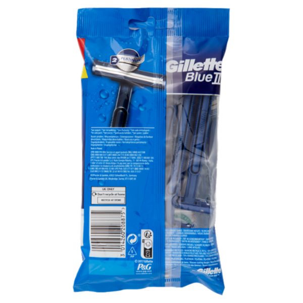 Gillette Blue II Rasoio da Uomo Usa e Getta a 2 Lame, 10 Rasoi