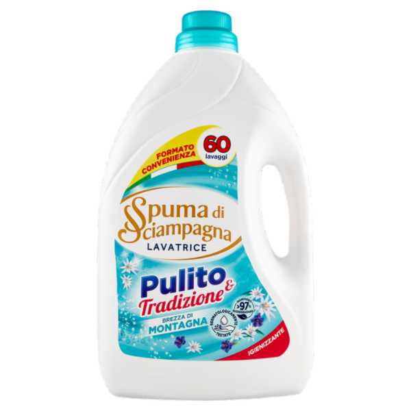 Spuma di Sciampagna Pulito & Tradizione Lavatrice Igienizzante Brezza Montagna 3000 ml